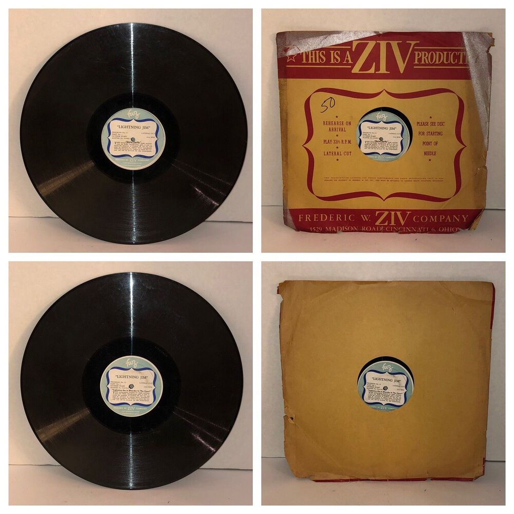 LIGHTNING JIM 16" Radio Transcription Disc 40s Union Pacific Disorder In Court